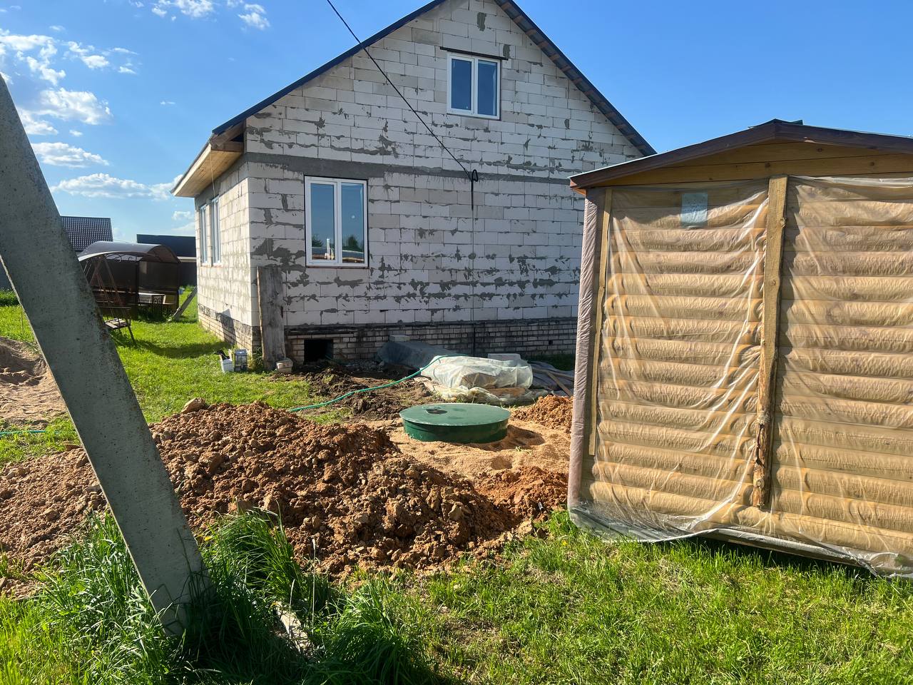 Земляные работы при монтаже септика в Подольске